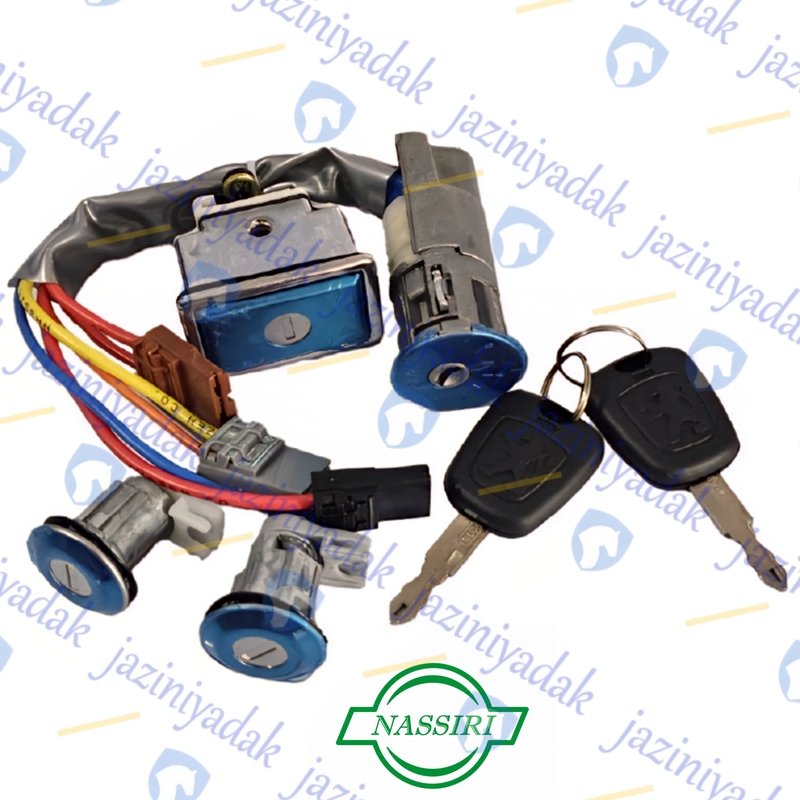 قفل-سوئیچ-کامل-پژو-405-استارتدربهاصندوق-عقب-مستطیلی-نصیری